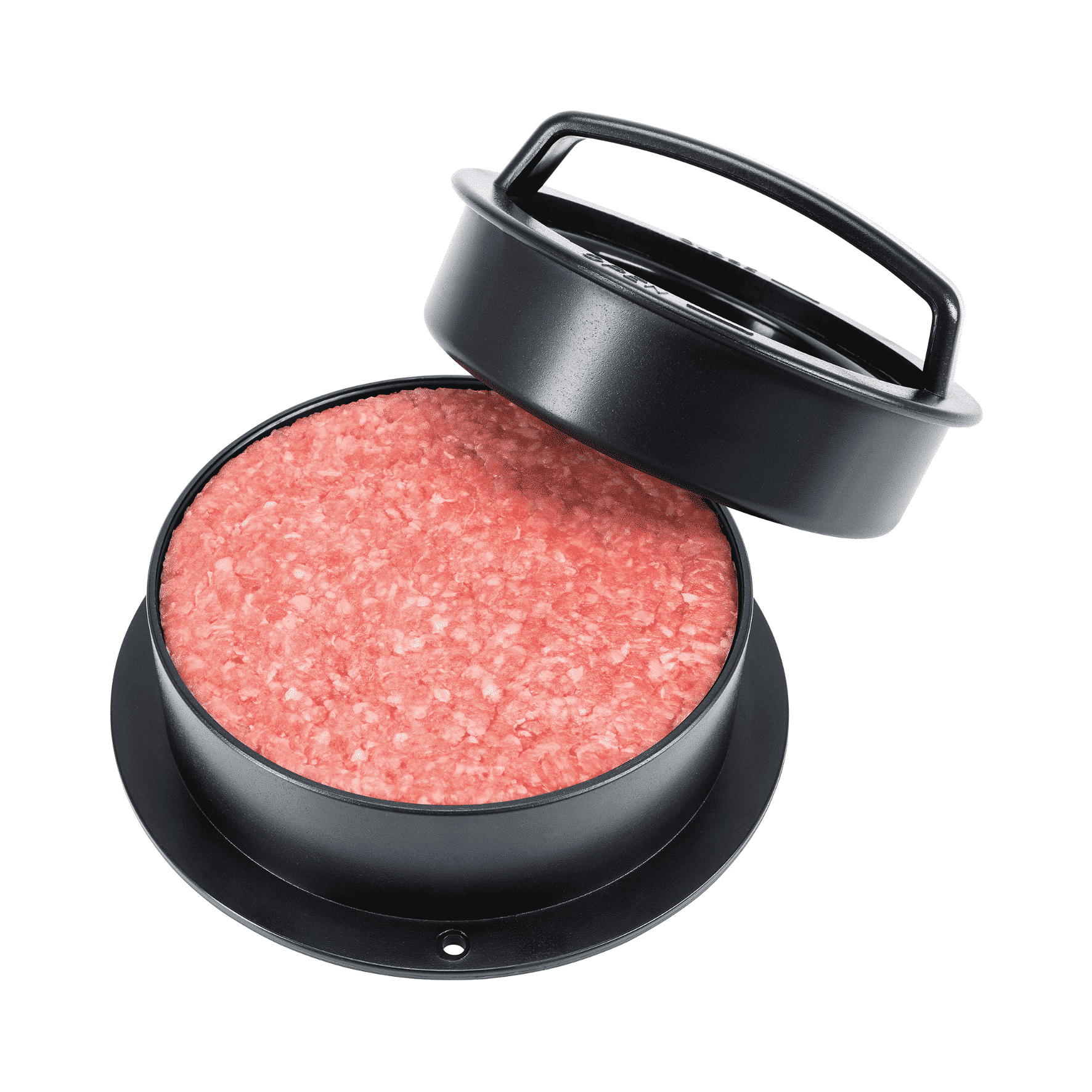 Burgerpresse von Steba mit abnehmbarem Deckel, ideal zum Formen von Burger-Patties aus Hackfleisch.