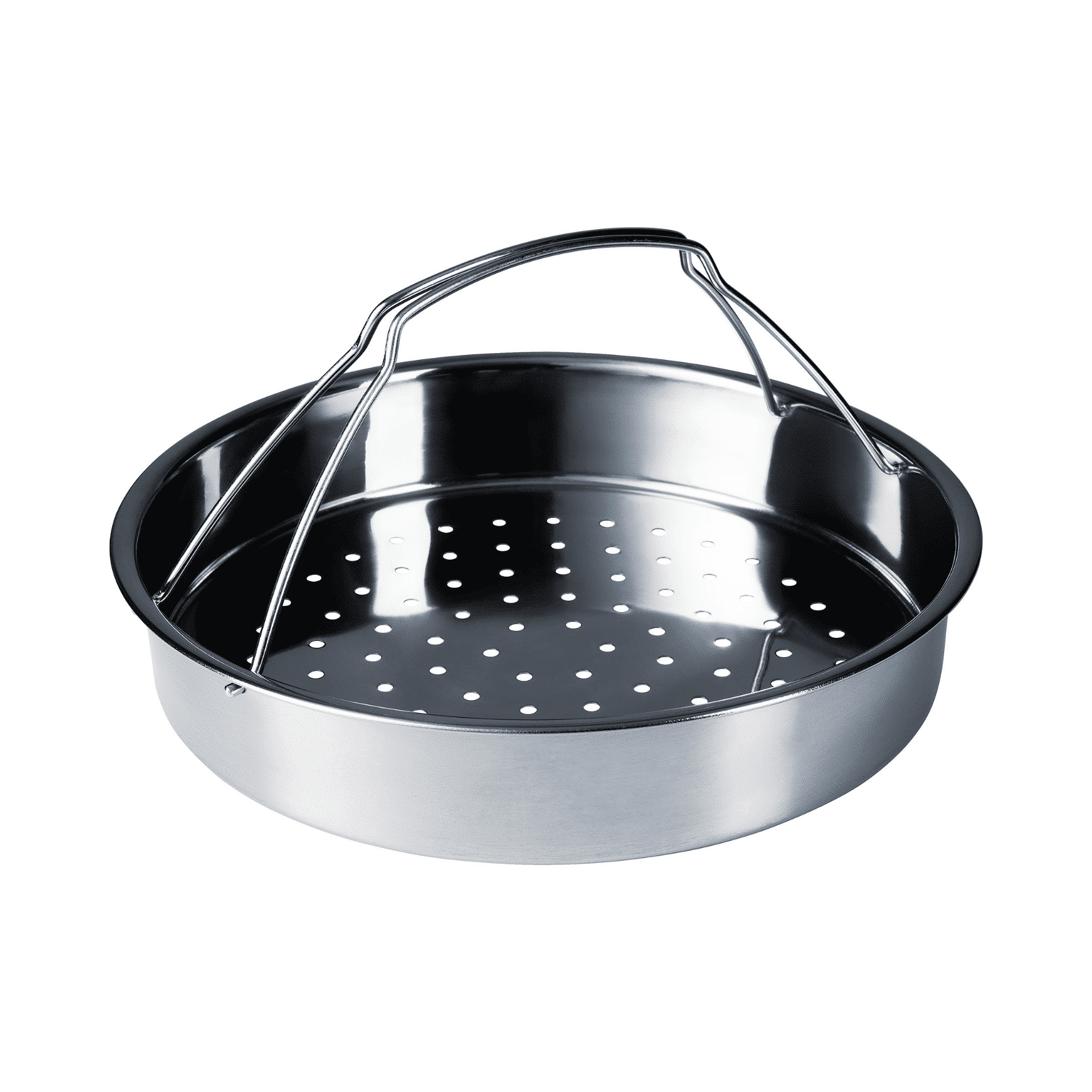 Edelstahl-Dämpfereinsatz mit zwei Griffen und Löchern für Dampfdurchlass, geeignet für den Steba Multikocher.