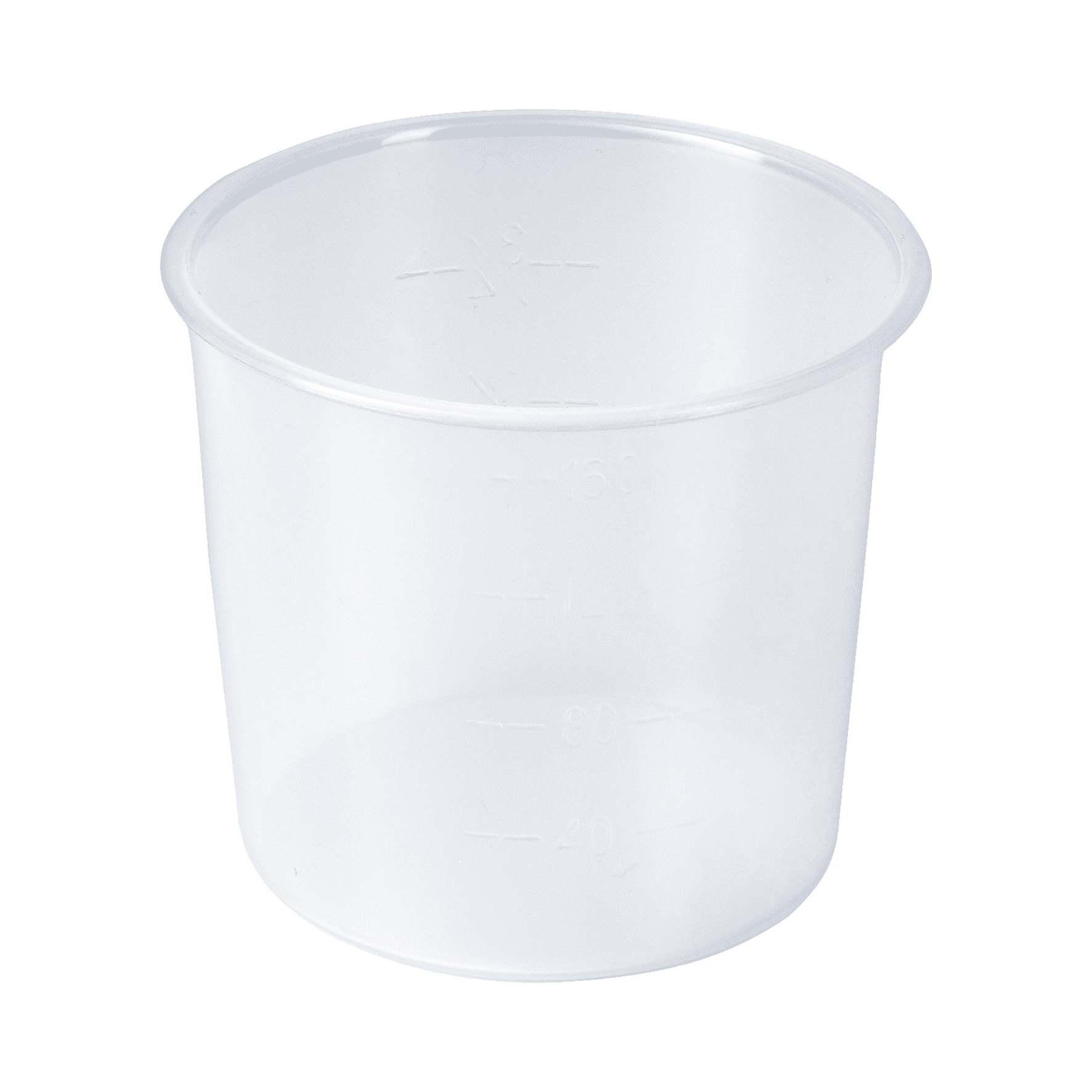 Transparenter Messbecher mit graduierter Skala, ideal zum Abmessen von Zutaten für den Multikocher.