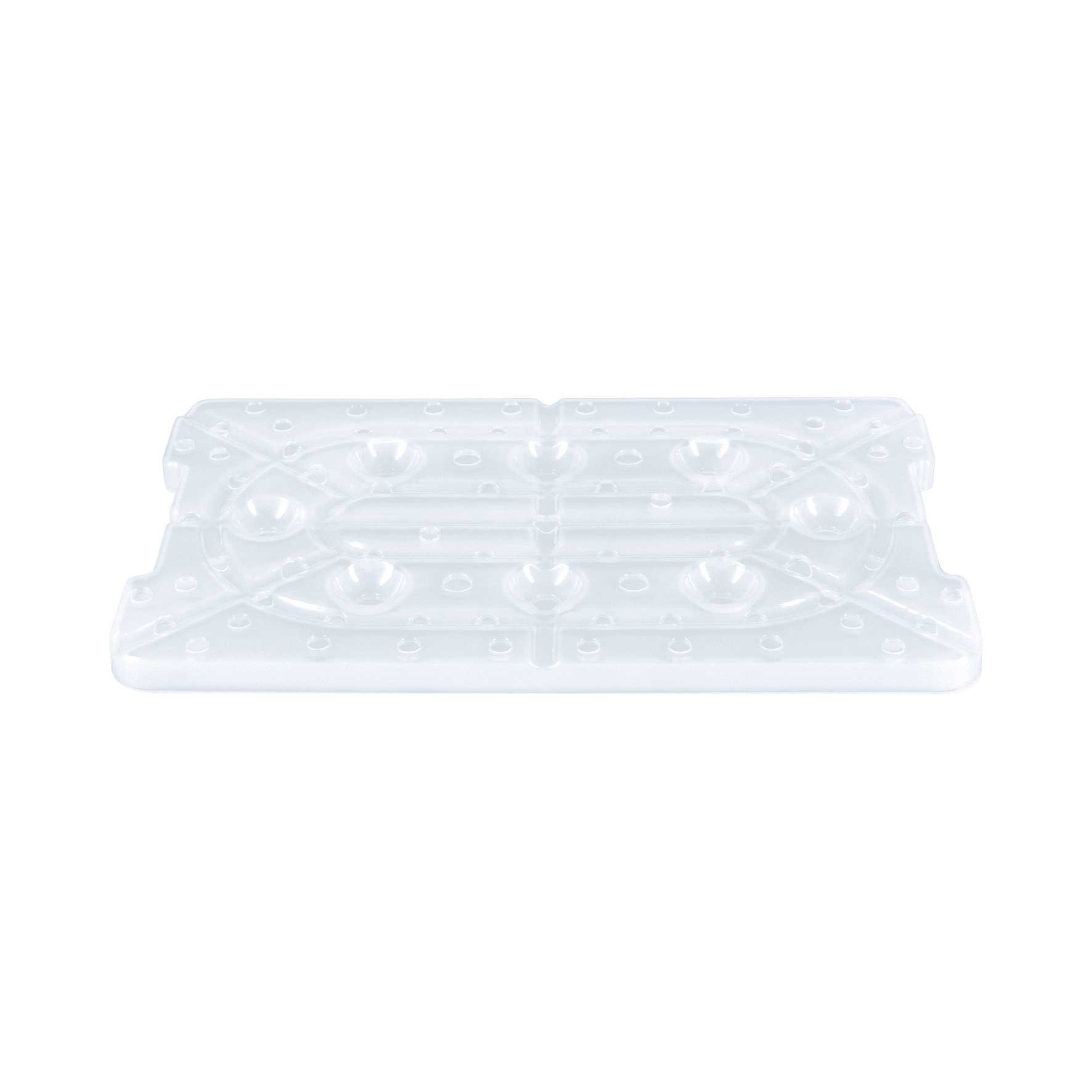 Einlegeboden für Dampfgarer von Steba, transparent, mit mehreren Vertiefungen für eine optimale Garung.