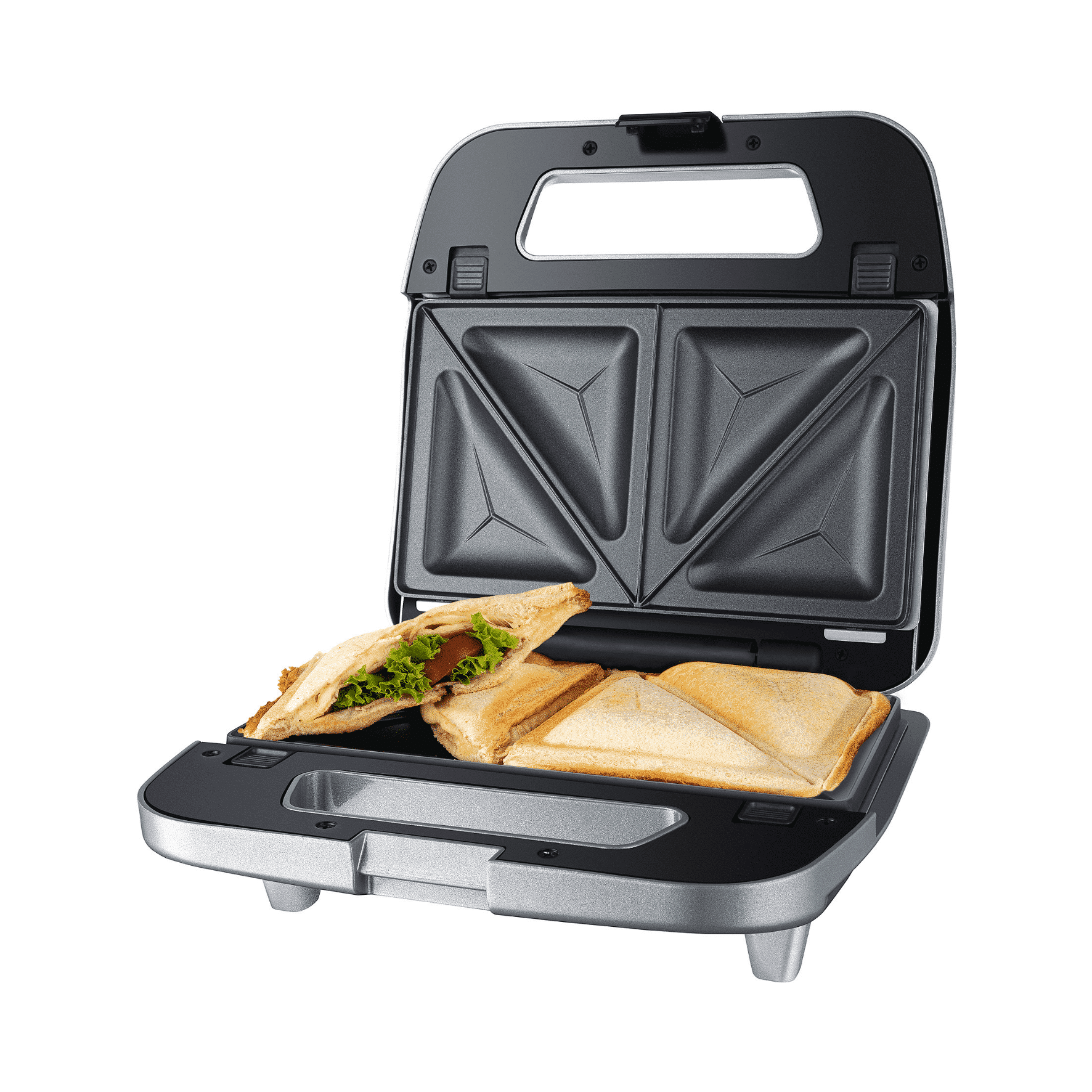Multi-Snack-Maker von Steba mit zwei Toastscheiben und Antihaftbeschichtung, ideal für Sandwiches und Snacks.