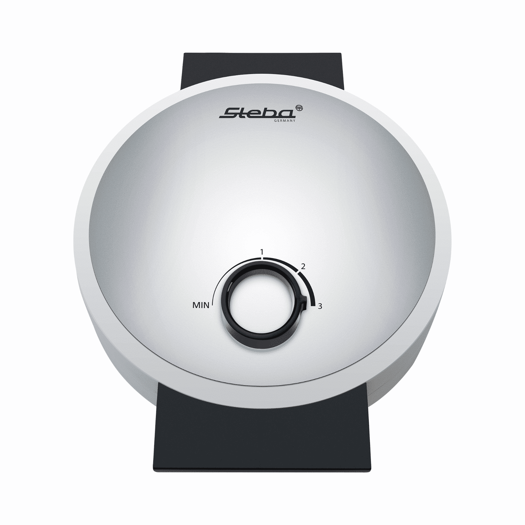 Steba Waffeleisen WE16 mit runder Edelstahl-Oberfläche und stufenloser Temperaturregelung. Ideal für knusprige Waffeln.