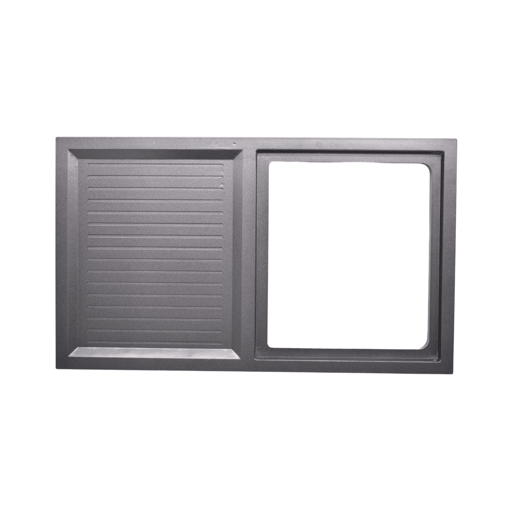 Grillplatte für Raclette mit einer geriffelten und einer glatten Fläche. Ideal zum Grillen und Zubereiten von Speisen.