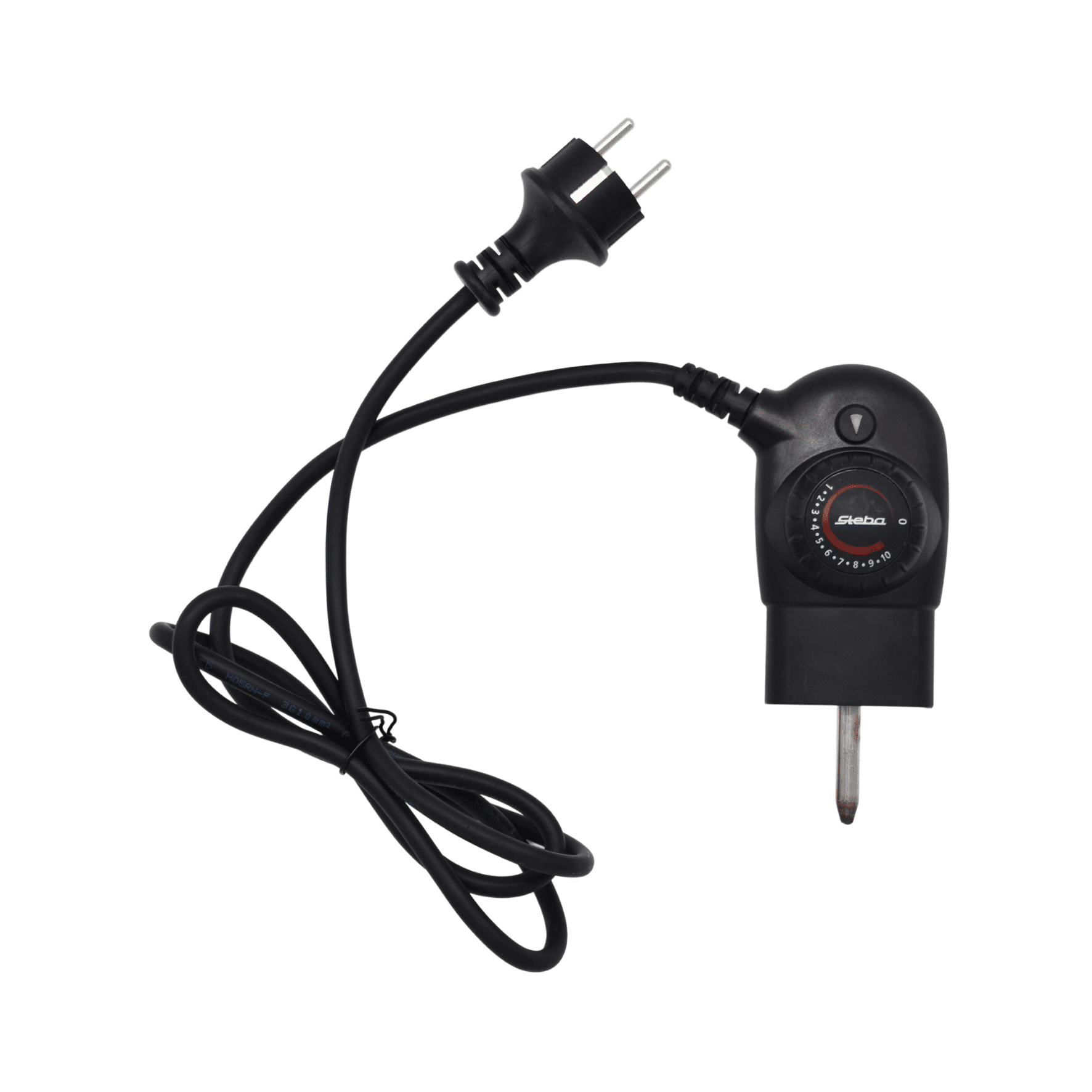 Steba BBQ-Thermostat mit einstellbarem Temperaturregler und zwei-poligem Stecker, ideal für Grillgeräte.