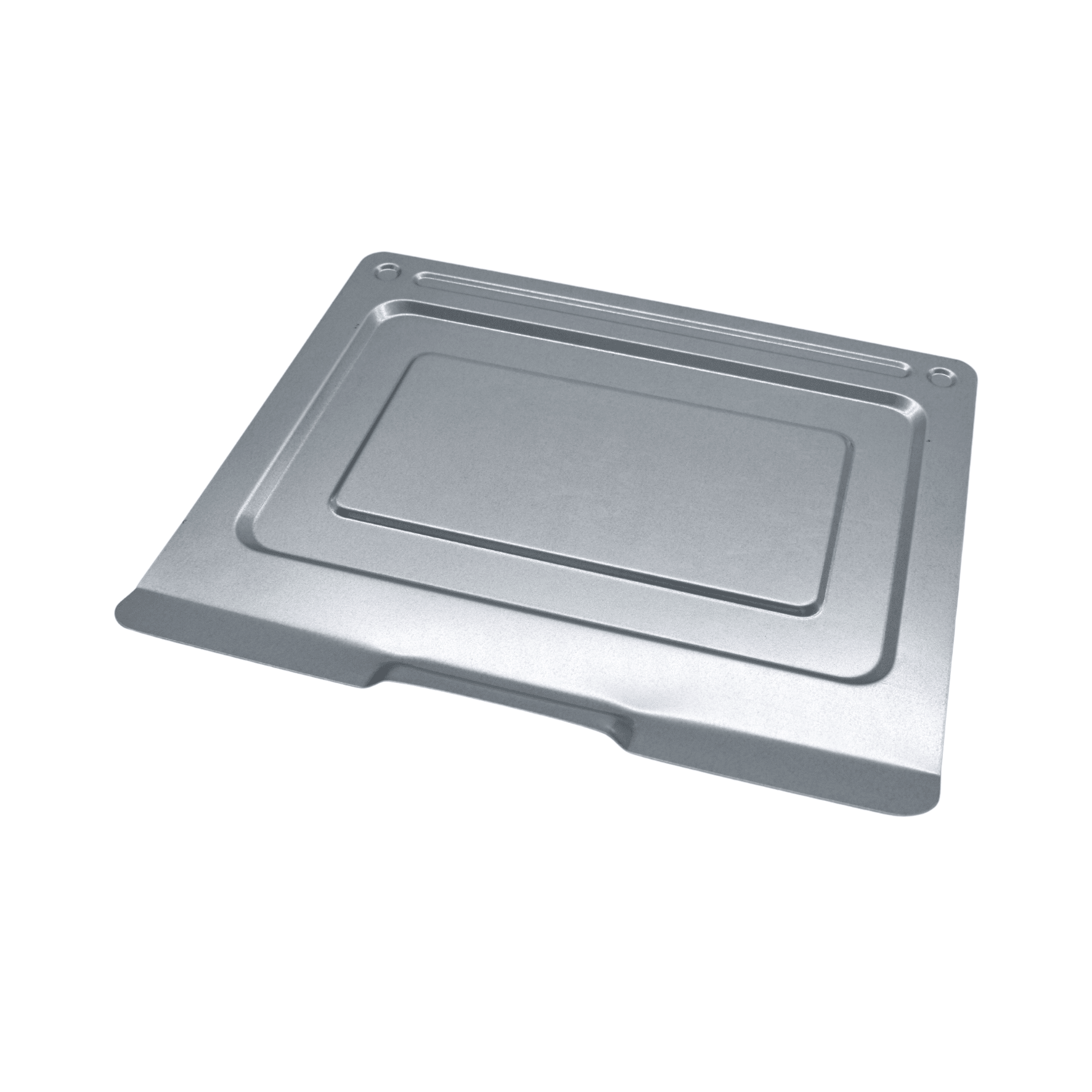 Kruemelblech für den Steba KBE300 Grillbackofen, silberfarben, mit praktischen Rillen für die Fettaufnahme.