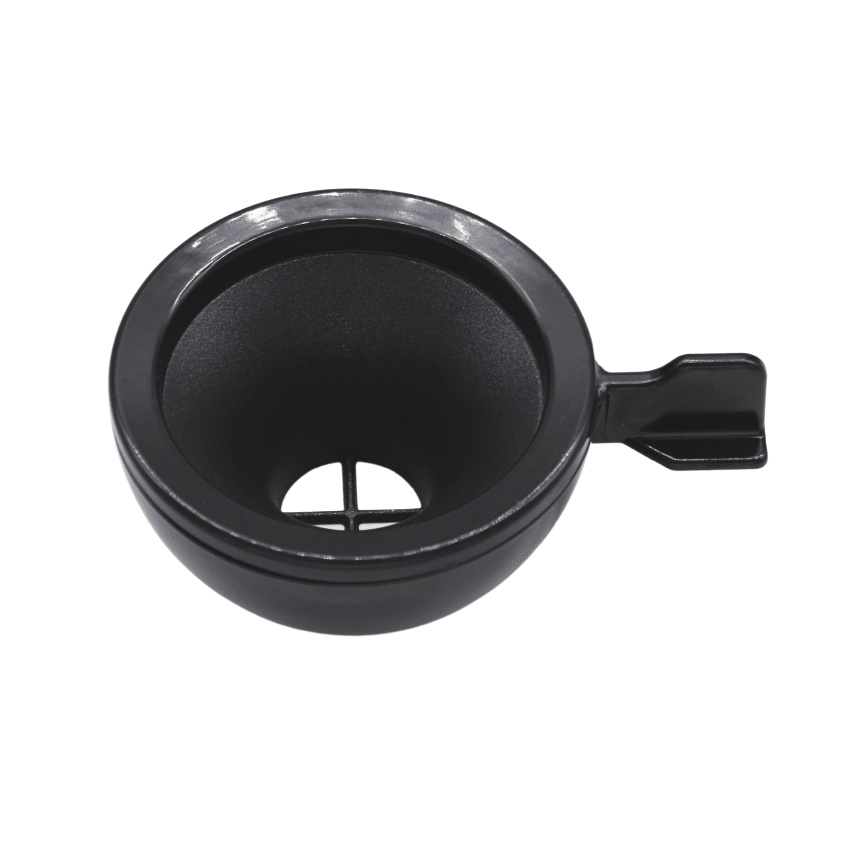 Schwarzer Trichter für das Steba Waffeleisen, mit praktischem Ausguss und stabiler Form für einfaches Befüllen.